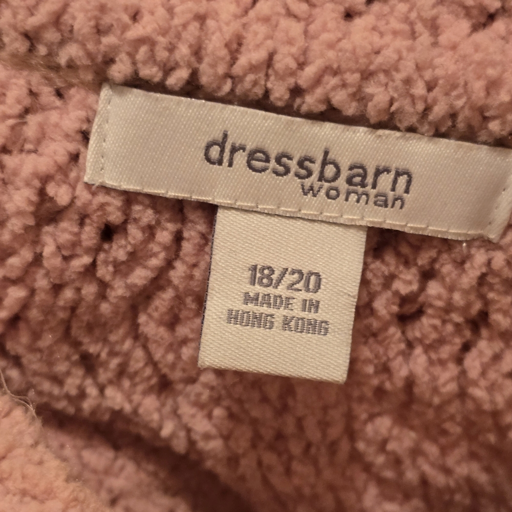 Dressbarn Soft Pink Textured Full Zipper Sweater - Picture 4 of 4